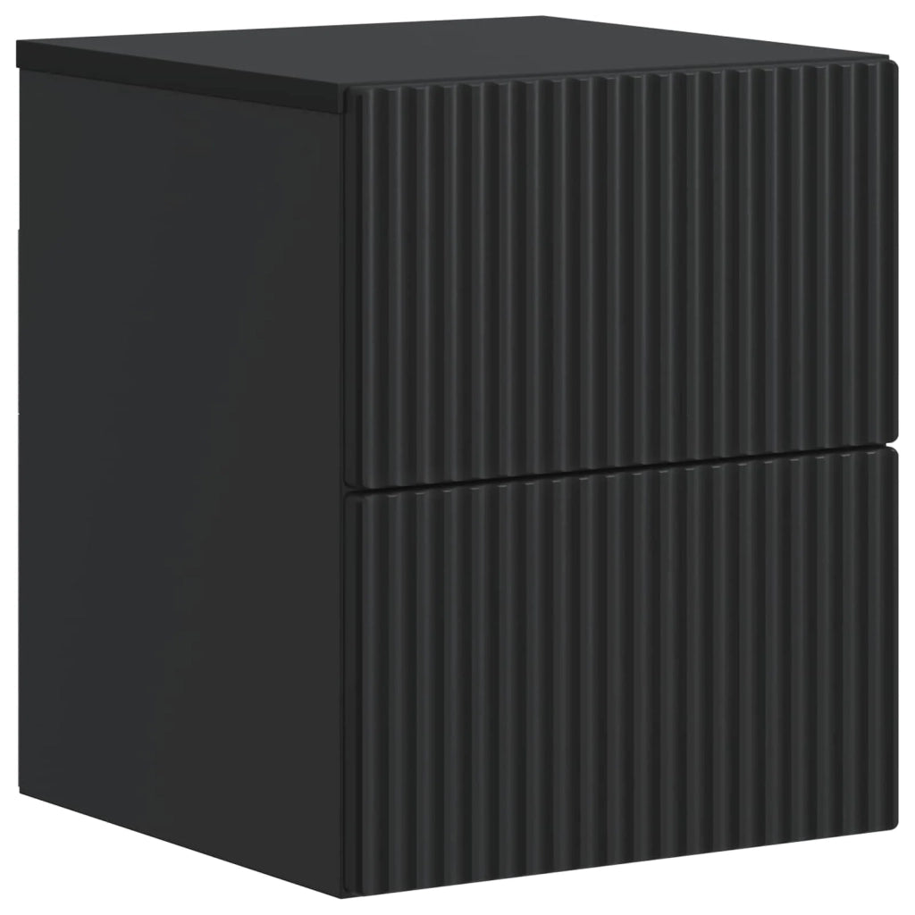 Mobiletto da notte a muro con cassetto Nero 33 x 34,5 x 40 cm 898467
