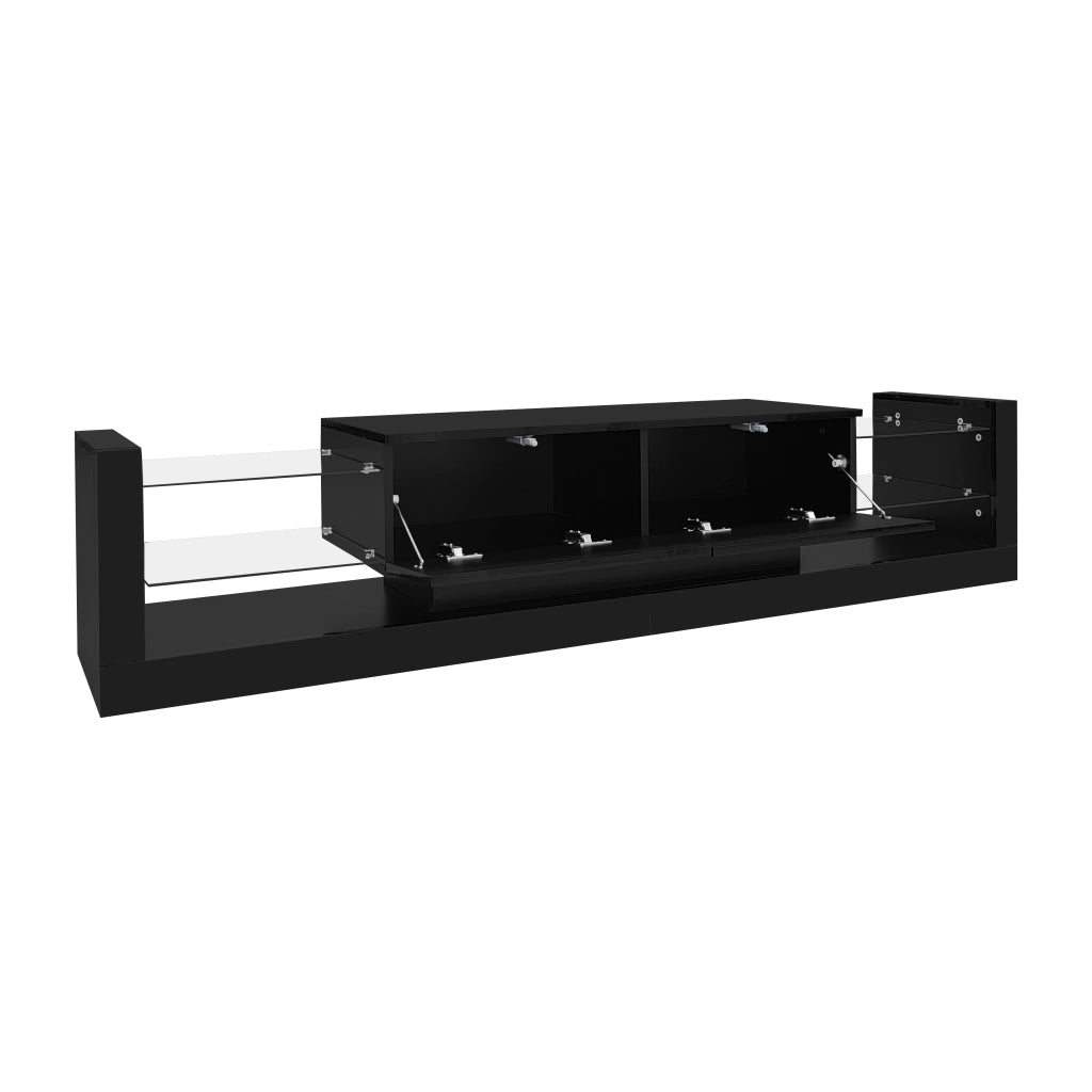 Set Mobile TV e Tavolino Nero con LED App Bluetooth 181cm