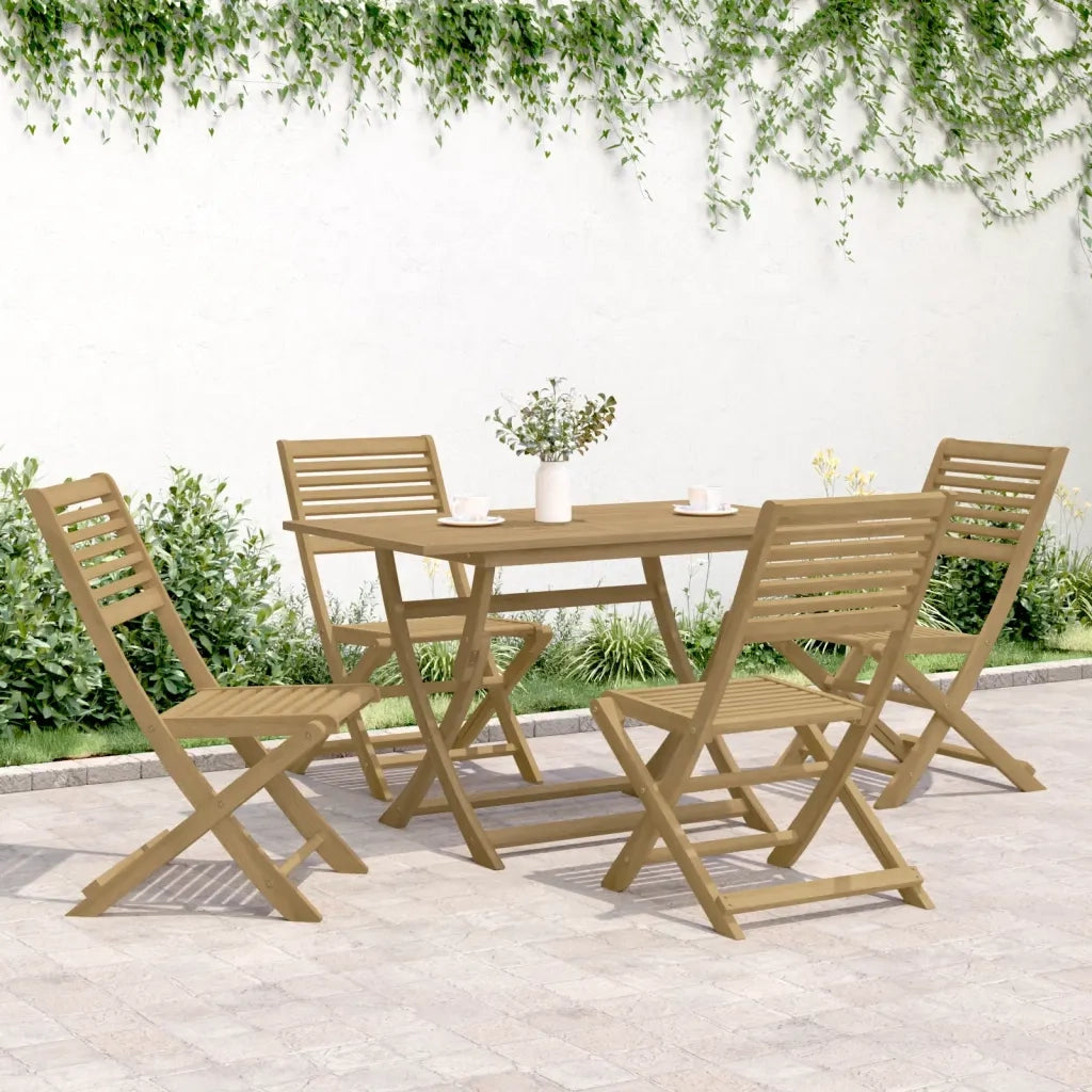 Set da Pranzo per Giardino 5 pz | Set Salotto da Giardino in Legno Massello di Acacia