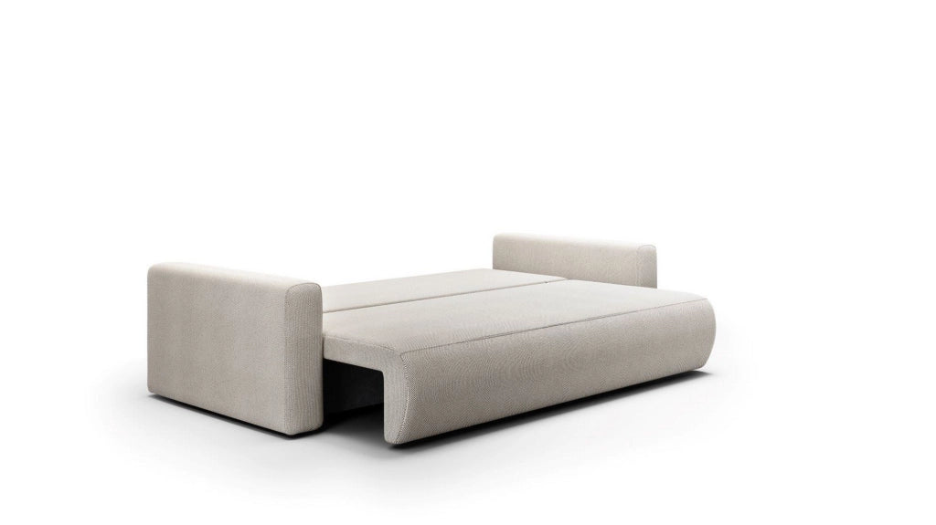 Erbezzo, Divano Letto 2 Posti Contenitore, 240x105 cm Bianco