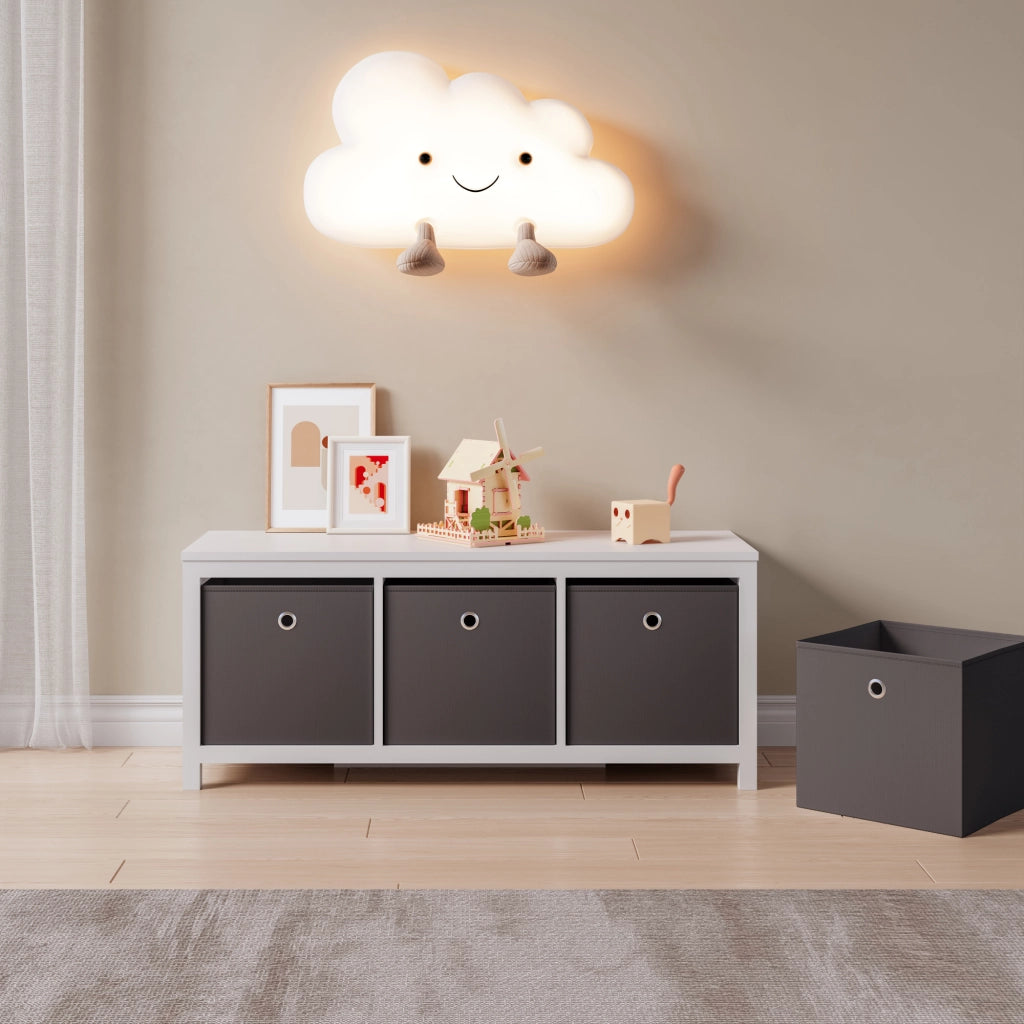 Set di 10 Scatole Pieghevoli Portaoggetti in Tessuto 28 x 30 x 30 cm - Grigio Scuro [en.casa]