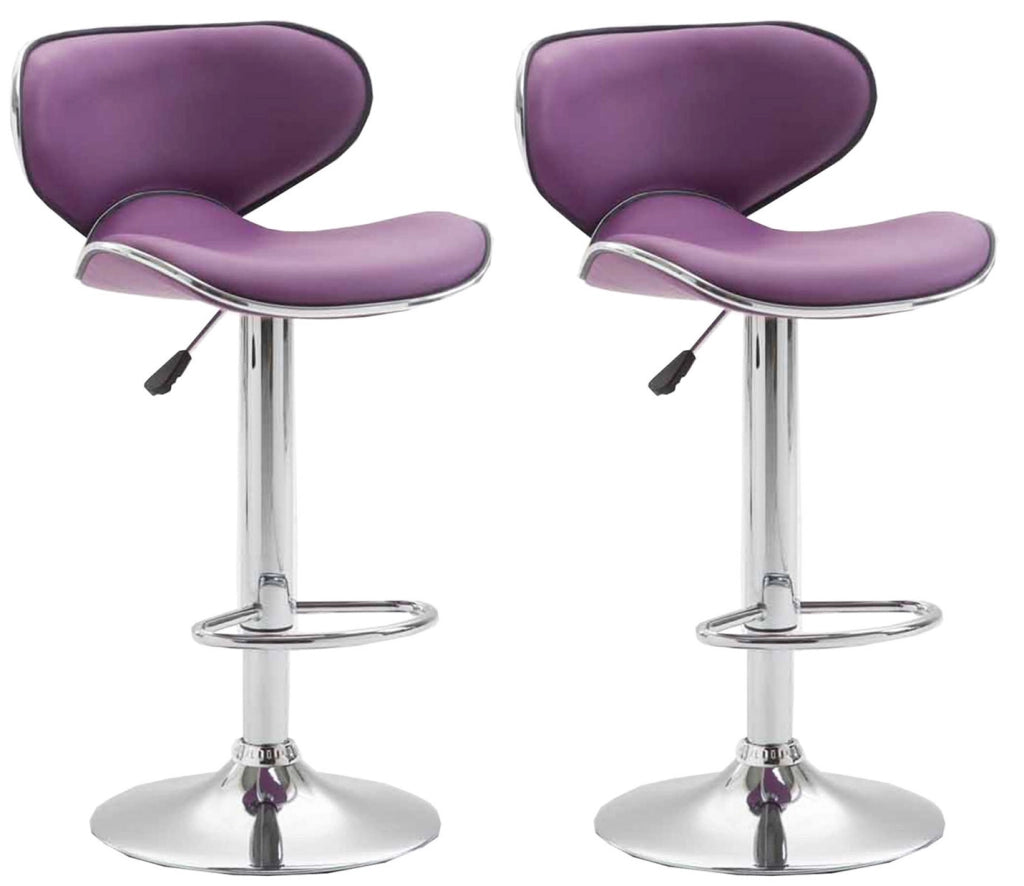 Set 2x Sgabelli LAS VEGAS V2 in similpelle viola,cromo