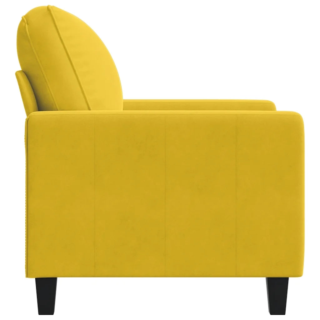 Poltrona | Sedia Relax Giallo 60 cm Velluto