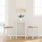 Sedie da Bar con Cuscini 2 pz Bianco Legno Massello di Hevea 4102583