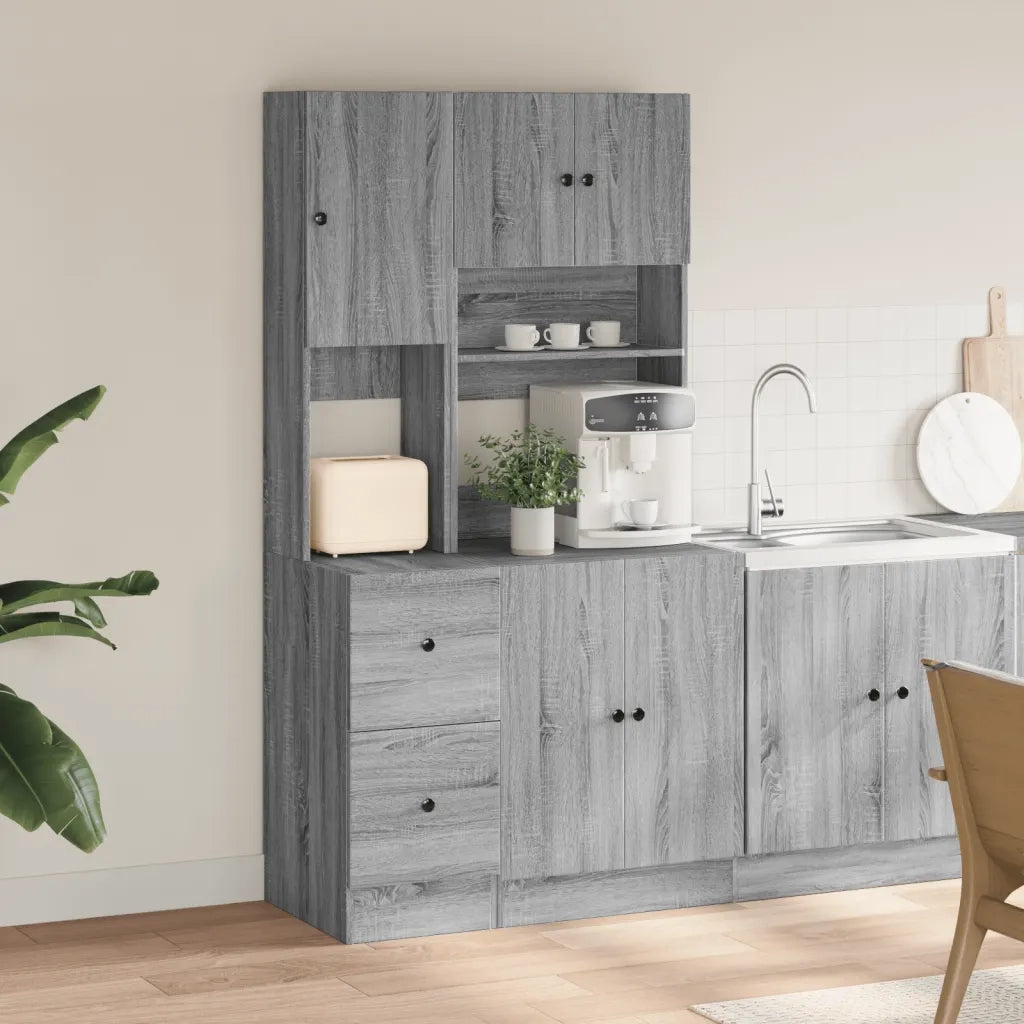 Mobile da cucina-Armadio da cucina Grigio Sonoma 95x50x180cm in Legno Multistrato