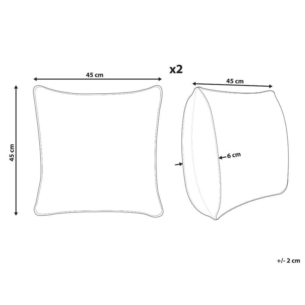 Set di 2 cuscini in cotone ricamato con motivo di uccelli 45 x 45 cm Bianco camera da letto soggiorno