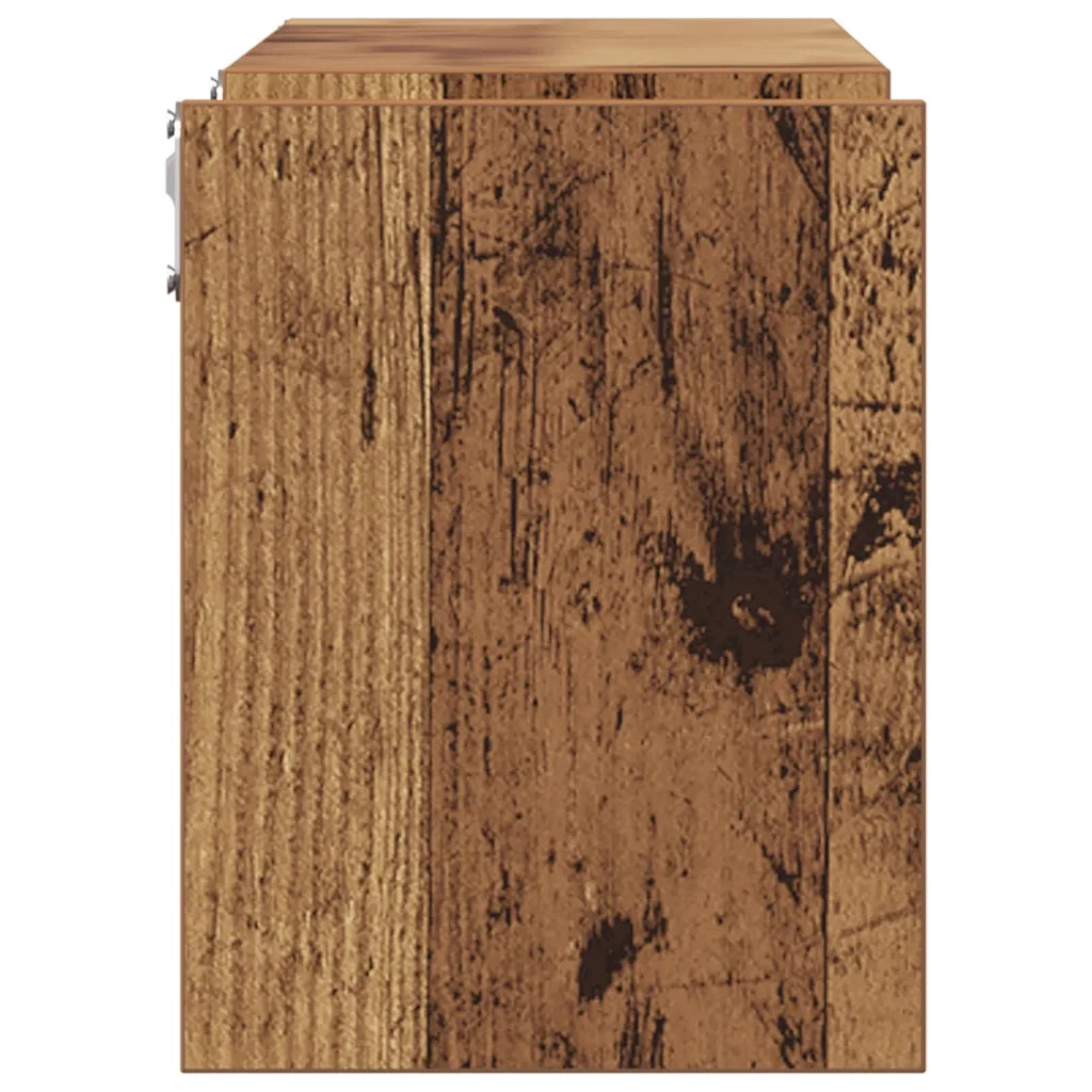 Scaffali da Parete 2 pz Legno Antico 100x15x20 cm Multistrato 856612
