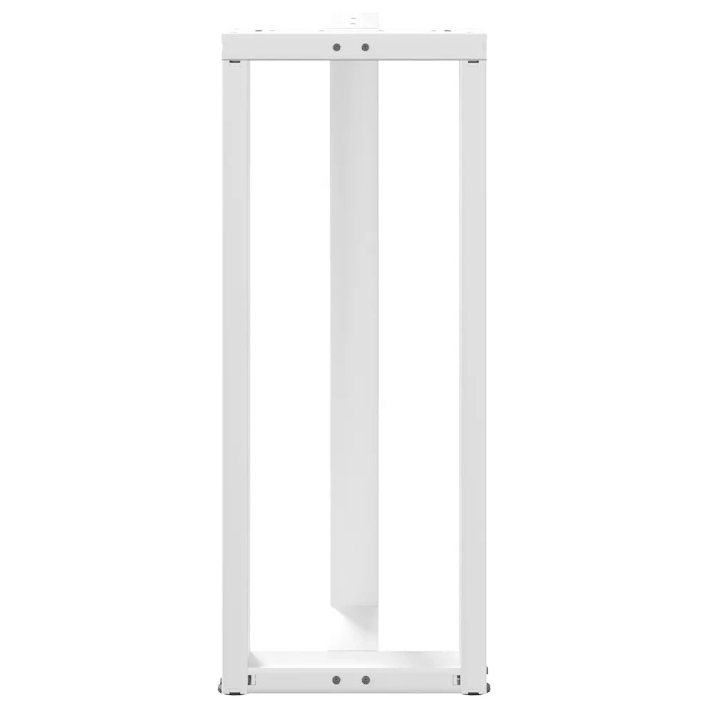 Gambe per tavolo da bar a forma di T 2 pz bianche 50x35x(100-101) cm in acciaio 4013089