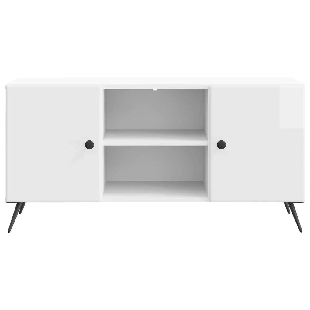 Mobile TV Bianco Lucido 102 x 34,5 x 50 cm Legno ingegnerizzato