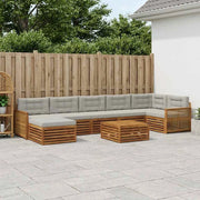 Set di divani da esterno 8 pz Naturale e Grigio Chiaro 3383659