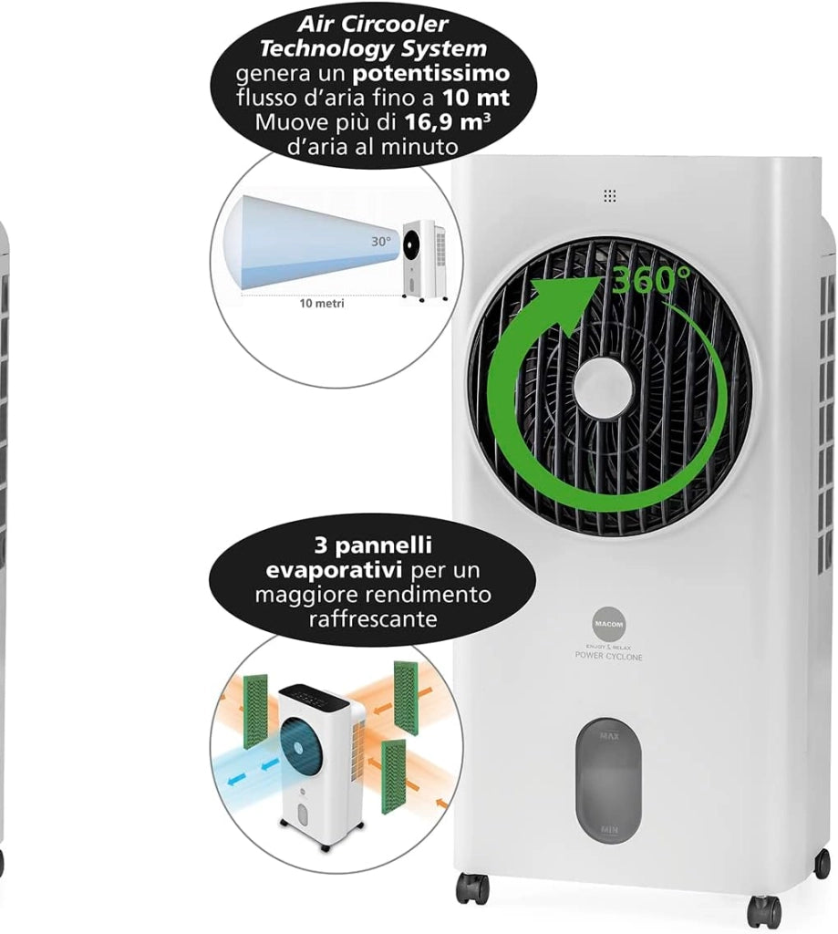 Macom enjoy & relax 987 power cyclone raffrescatore evaporativo