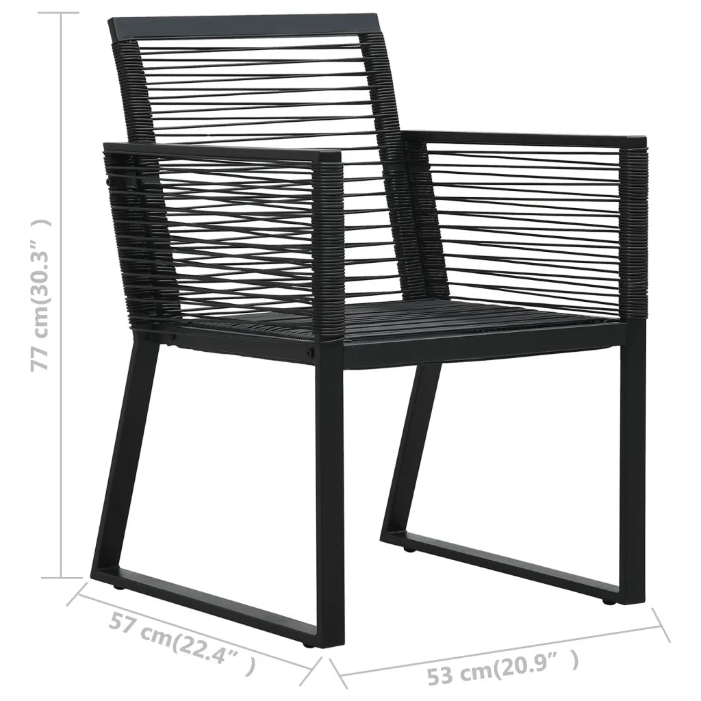 Sedie da Giardino 2 pz Nere in Rattan PVC 48572