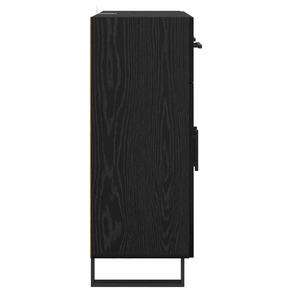 Credenza Rovere Nero 69,5 x 34 x 90 cm Legno multistrato