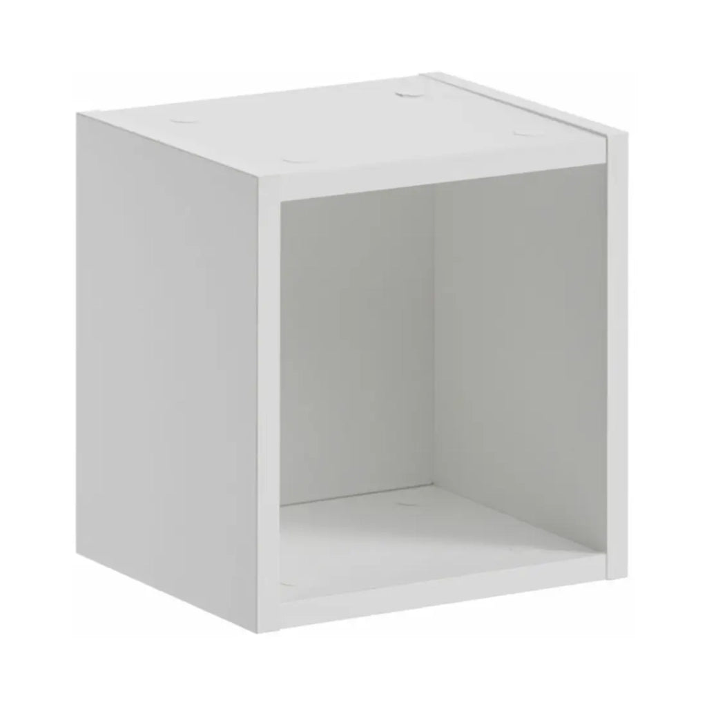 Set VANO cashmere e bianco 110cm: mobile sottolavabo con cassetti + lavabo da appoggio bianco scanalato + colonna