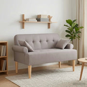 Loveseat con bottoni imbottiti Tortora 120 x 65 x 79 cm Tessuto 42041815
