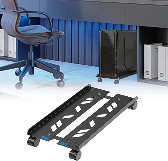 Standarizzato, standaard metallico per computer, standaard per PC in larghezza regolabile con 4 ruote rotodirezionabili, supporto per torre di computer per la maggior parte delle casse per PC gaming, supporto robusto e mobile per CPU