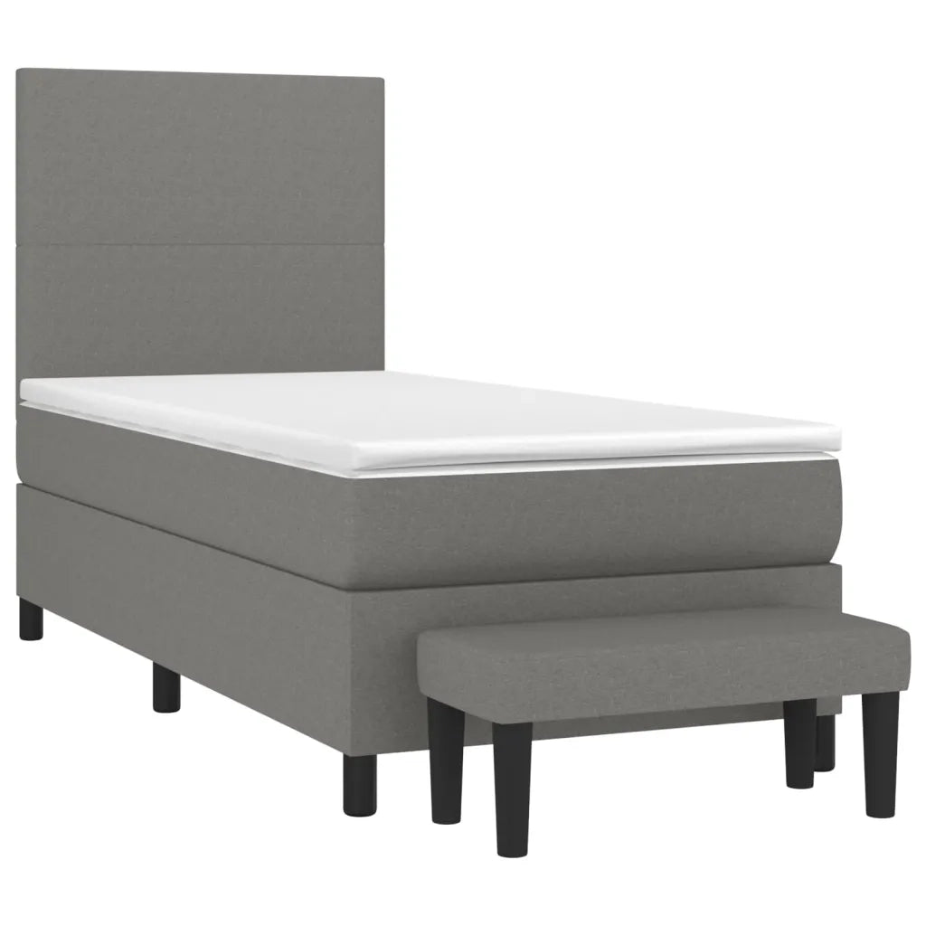 Giroletto a Molle con Materasso Grigio Scuro 100x200 cm Tessutocod mxl 123087