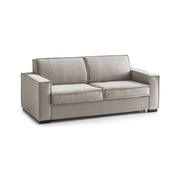Divano fisso Arki, Divano a 2 posti, Made in Italy, SofÒ  Soggiorno in tessuto, con Braccioli standard, cm 180x95h90, Tortora