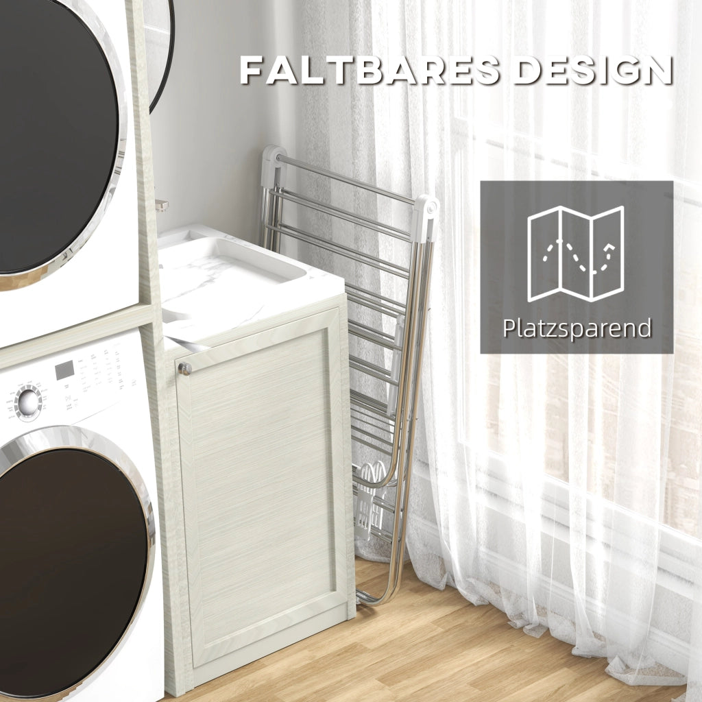 STENDIBIANCHERIA pieghevole 60,5x148x98 cm acciaio inox Silver