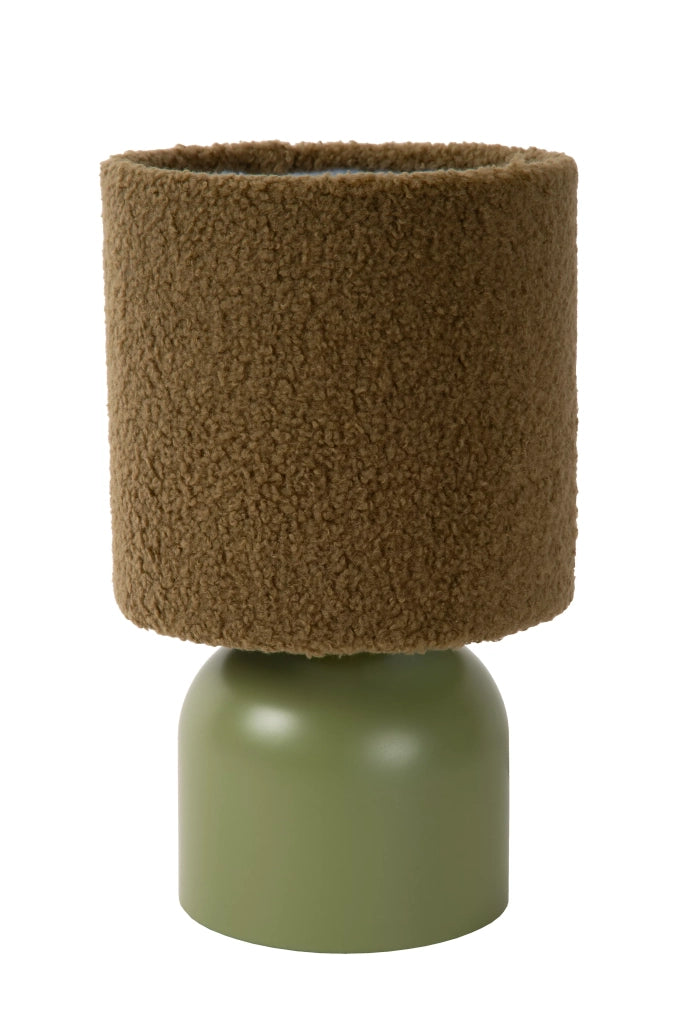 Lampada da tavolo verde/marrone cotone E14 Woolly Lucide
