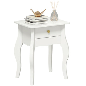 Tavolino da Salotto in Stile Francese 45x35x55 cm in MDF Bianco