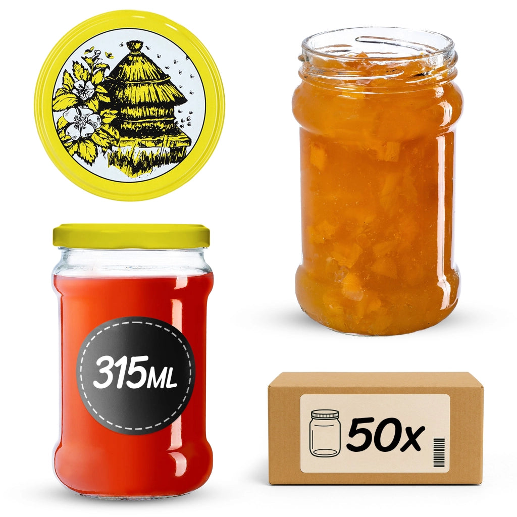 KADAX Seno vasetti 315ml 50pz 66mm + coperchi "Api".