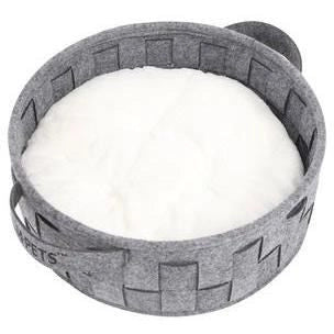 Cestino - M PETS - Feltro riciclato ECO - 40 x 40 x 15 cm - Comodo - Cuscino morbido - Maniglie integrate