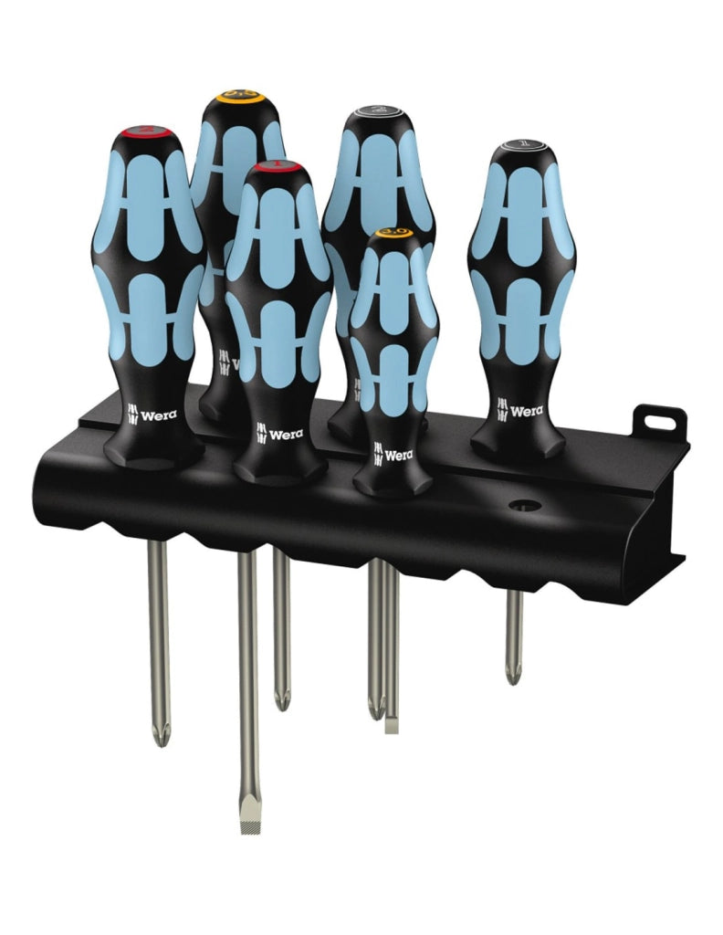 Set di 6 cacciaviti Kraftform WERA 3334/3350/3355/6 Rack
