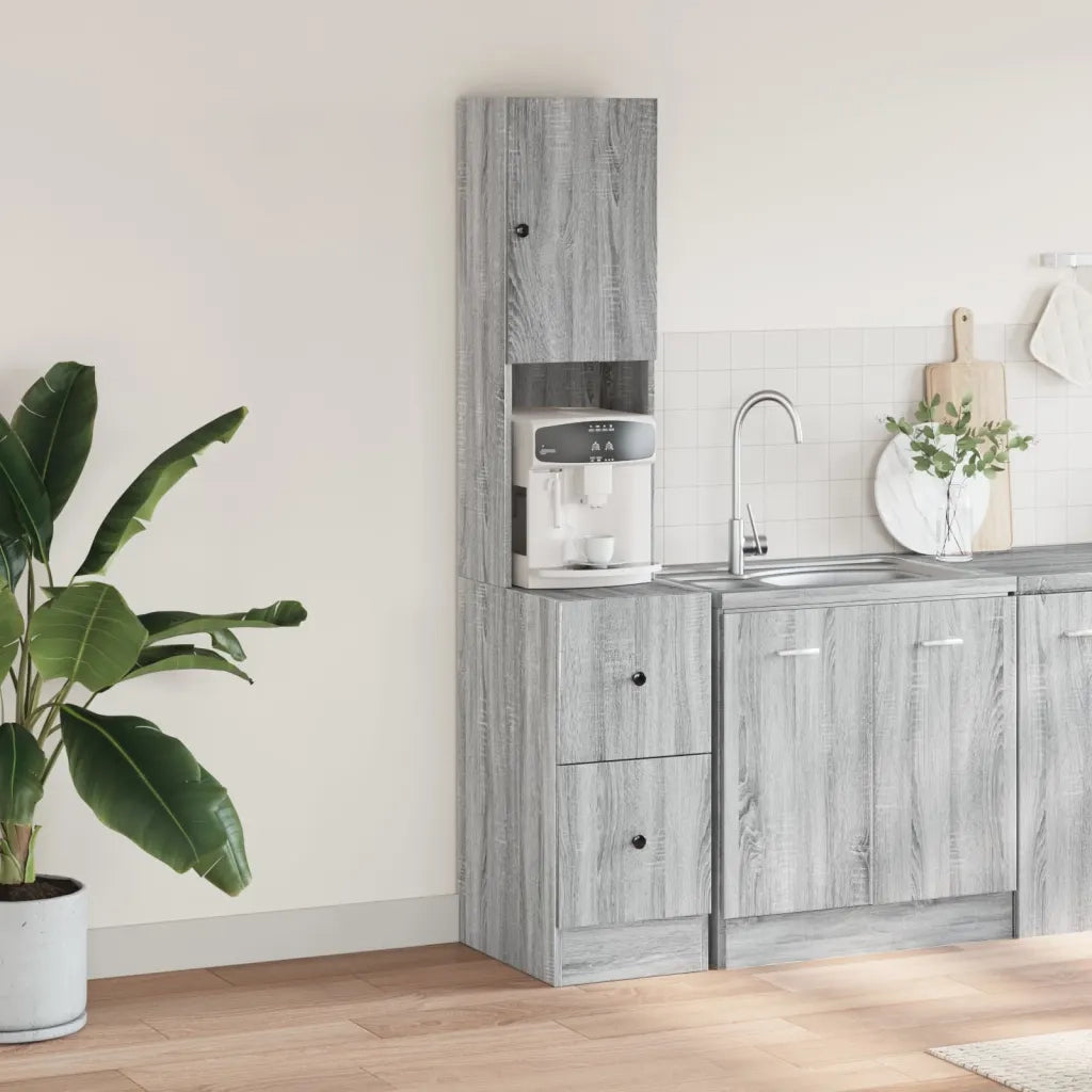 Mobile da cucina-Armadio da cucina Grigio Sonoma 35x50x180cm in Legno Multistrato