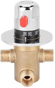 Valvola termostatica a tre vie - Messing - Connettori G1/2 - Anti-verderamming - Resistentente al calore e alle intemperie - Valvola di miscelazione