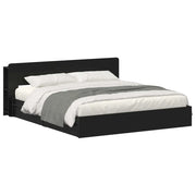 Letto matrimoniale | Letto per adulti | Telaio del letto con storage con cassetto Nero 200 x 200 cm