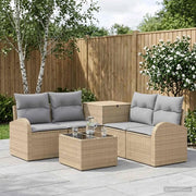 Set di divani 6 pz Beige e Grigio Chiaro 3447197