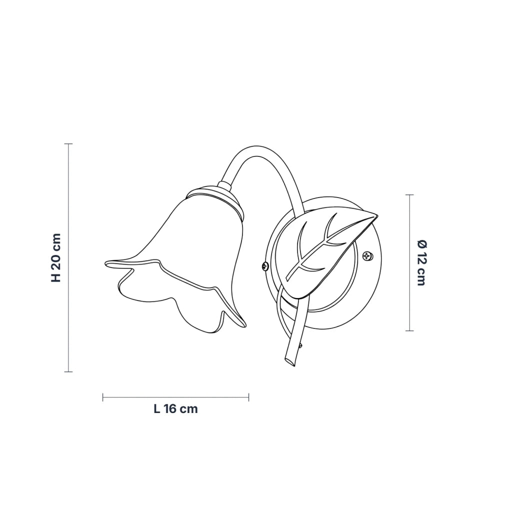 Applique Arte Povera Limone 1 Luce Marrone e Bianco LuceArt Classic