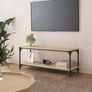 Mobile TV Rovere Sonoma 100x33x41cm Legno Multistrato e Acciaio 819348