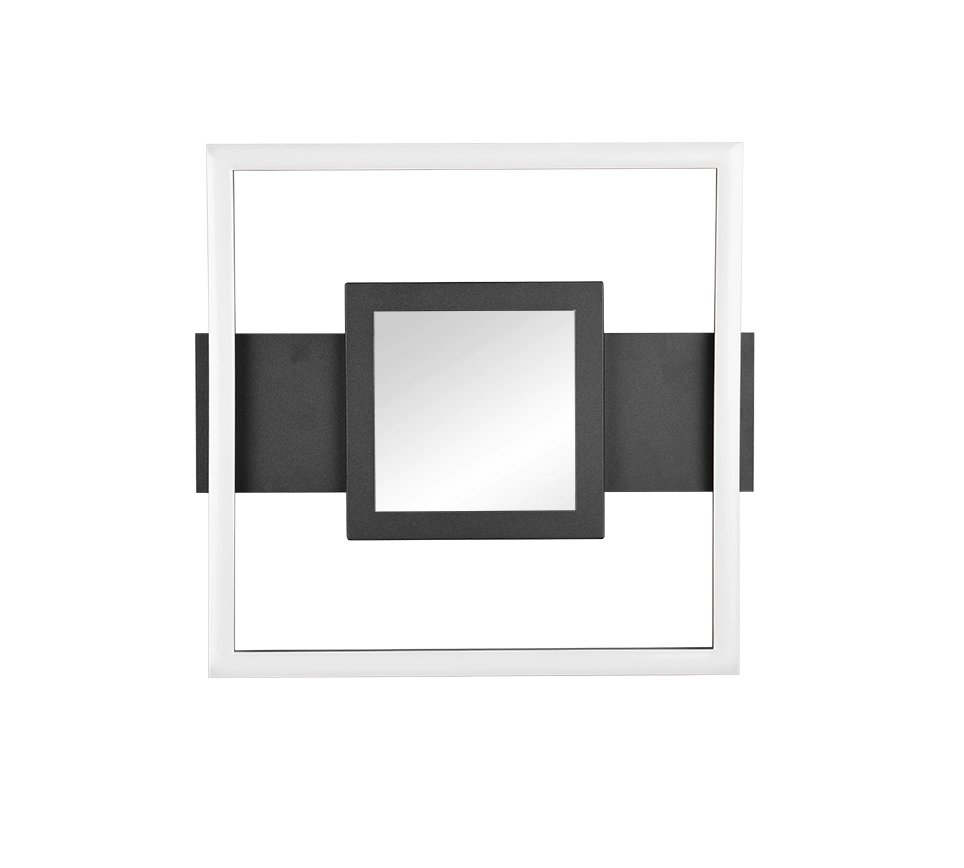 Plafoniera LED quadrata, metallo, nero, 35x35 cm, Wheeler