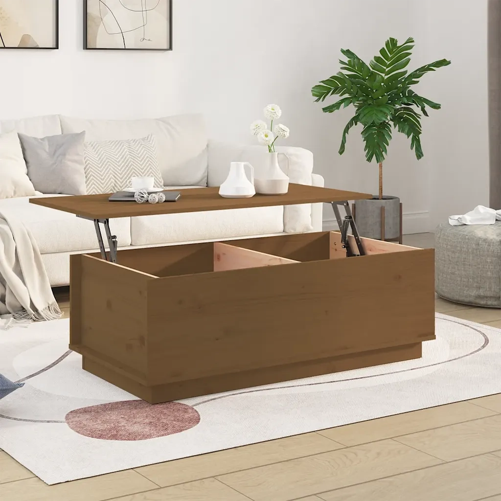 Tavolino da salotto | Tavolino da caff¨¨ | Tavolino da Soggiorno ambra 100x50x35 cm Legno Massello di Pino