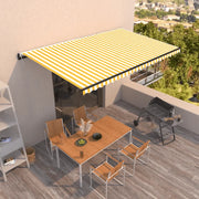Tenda da Sole Retrattile Automatica 500x350 cm Gialla e Bianca 3069228