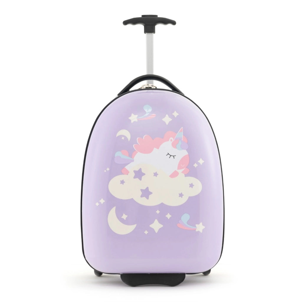 Valigetta per bambini con ruote manico telescopico in alluminio, Valigia leggera e portatile per viaggiare Viola-Bagagli e borse