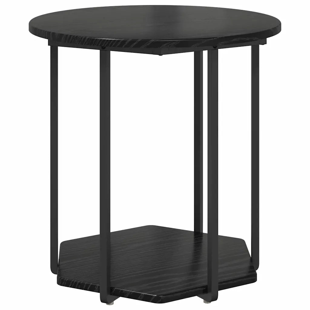 Set tavolini con lo scaffale 2 pz | Tavolo laterale Rovere Nero