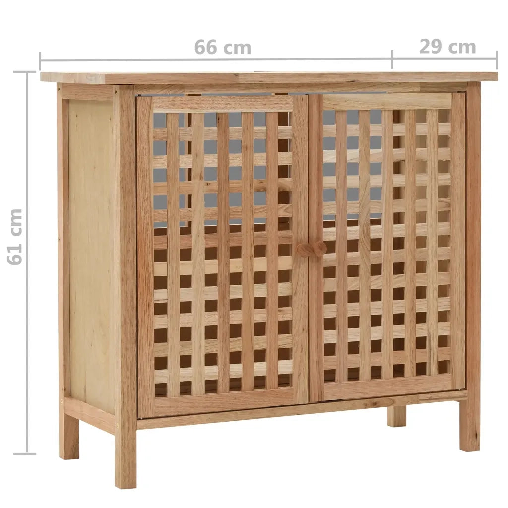 Mobile Sottolavabo-Armadietto da bagno in Legno Massello di Noce 66x29x61 cm