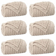 Coperte da Pile 6 pz Beige 240 x 220 cm Panno