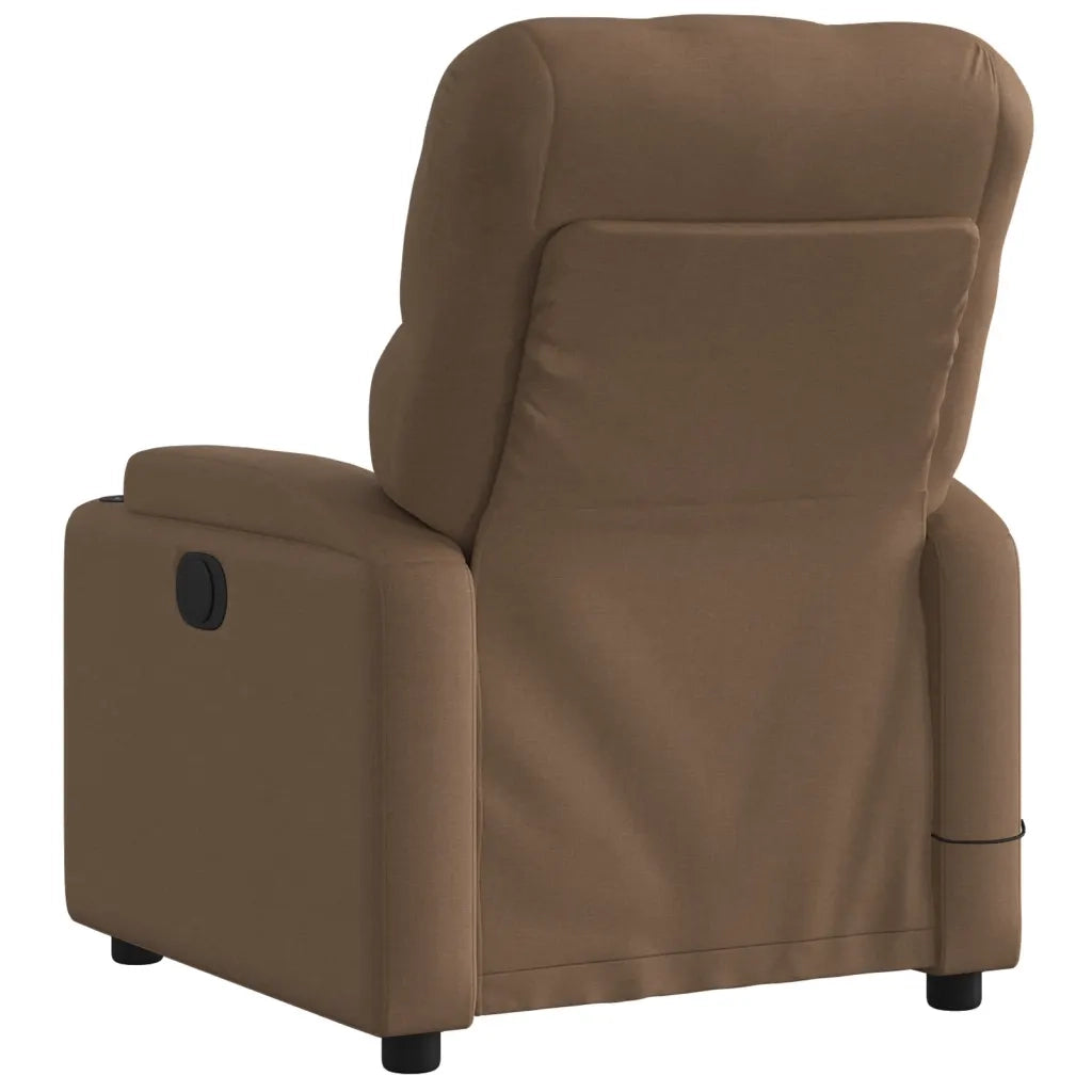 Poltrona Massaggiante Reclinabile Elettrica Marrone in Tessuto 3204702