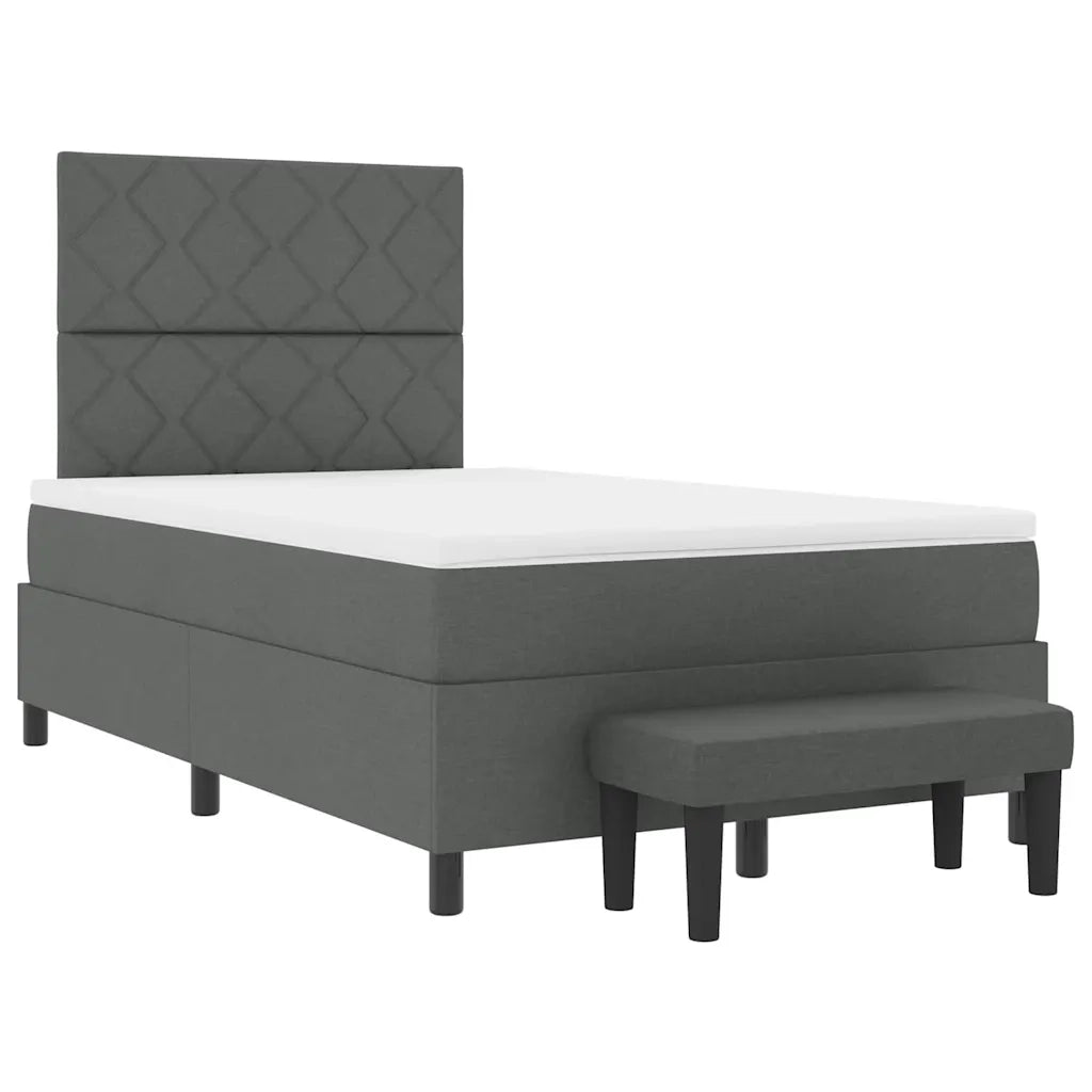 Letto a molle con materasso Grigio scuro 120 x 200 cm Tessuto 3344136