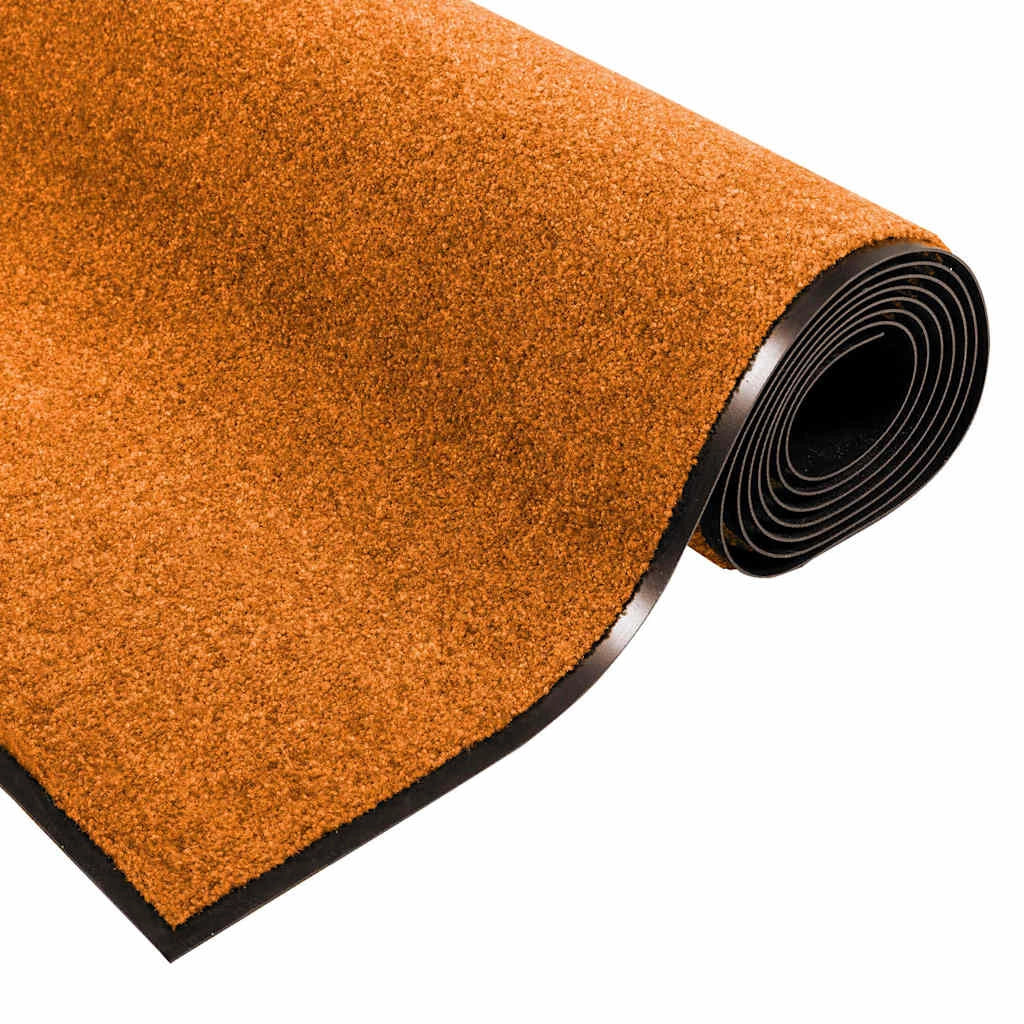 Zerbino d'ingresso moderno rettangolare 120 x 250 cm antiscivolo per interni/esterni in poliammide arancione 02_0057947