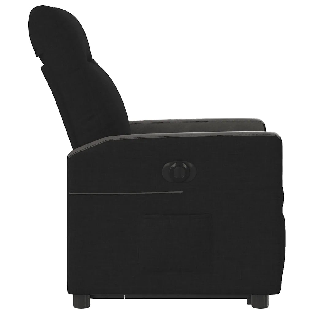 Poltrona Alzapersona Reclinabile Elettrica Nera in Tessuto 3324068