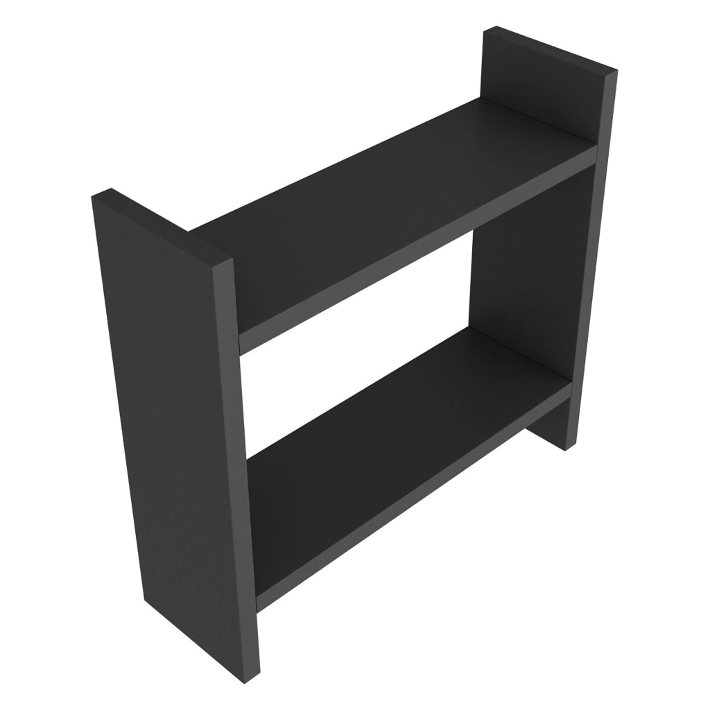 Morfasso, Mensola 2 Ripiani, 34x10x30h cm Nero Antracite
