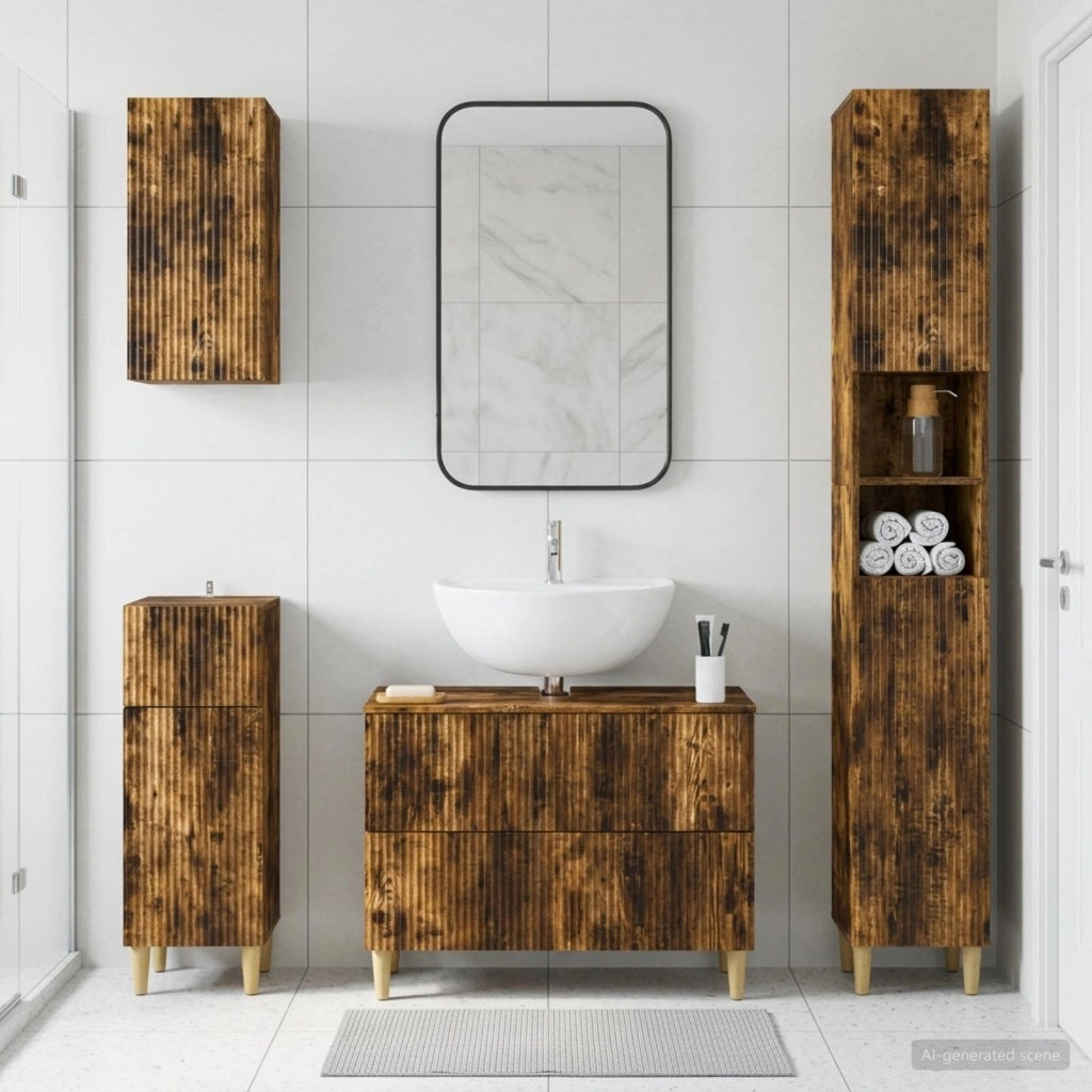 Set di Mobili da Bagno da 4 Pezzi ARNHEM Rovere Fumo 3417932