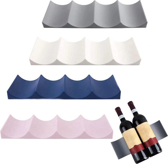 Scaffale per bottiglie da 4 stive - Plastica europea - Universale - Cucina - Bancone - Cucina - Sala da pranzo - Grigio - Blu - Bianco - Rosa