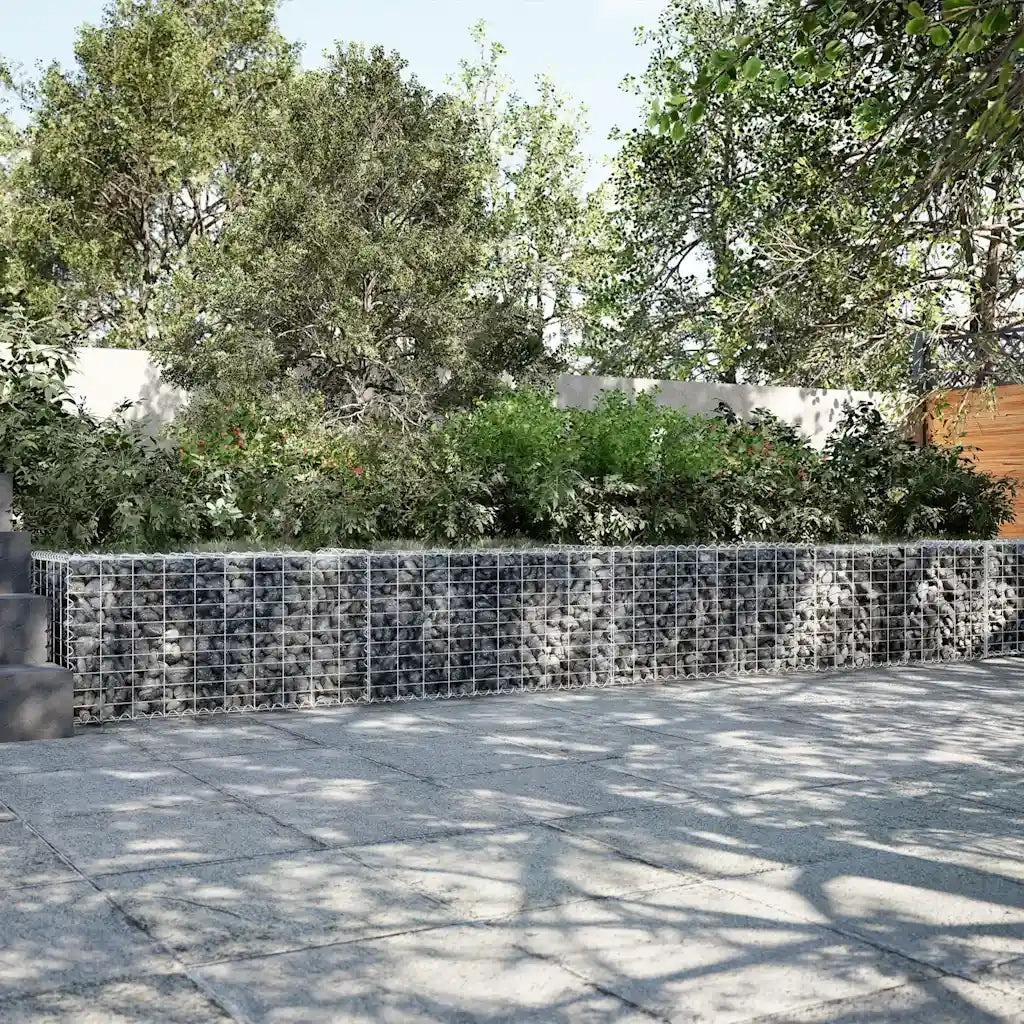 Cesto Gabbione con Copertura 700x50x50 cm in Ferro Zincato 3295138