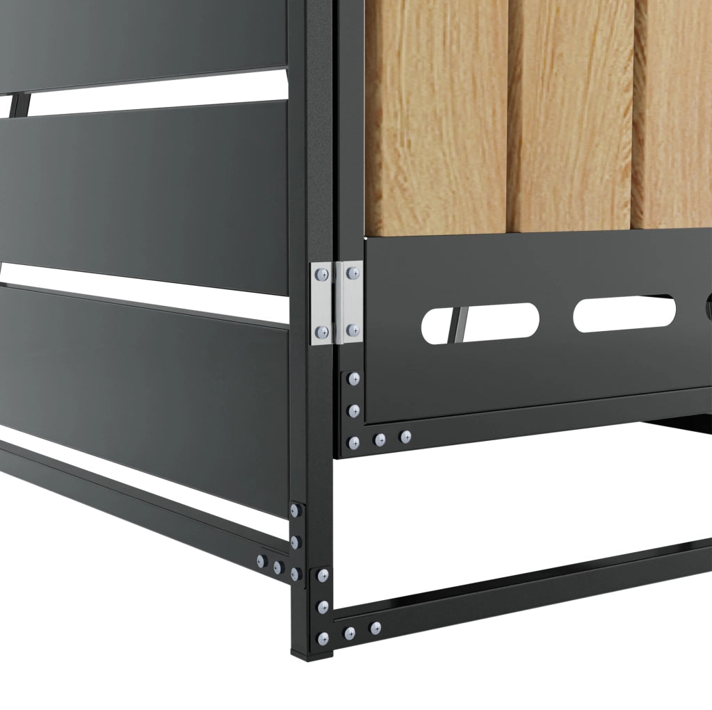 Contenitore per rifiuti con fioriera integrata 131x79x120 cm; nero in ferro